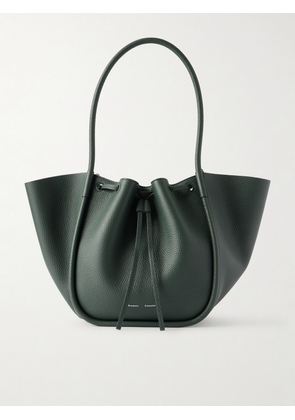 Proenza Schouler - Large Ruched Textured-leather Tote - Green - One size