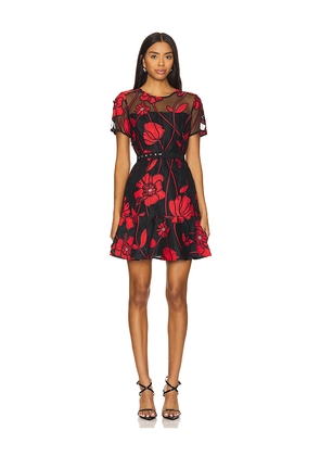 MILLY Rosie Grand Fleur Dress in Red. Size 10. Also in 4, 8.