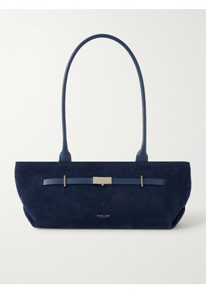 DeMellier - New York Leather-trimmed Suede Shoulder Bag - Blue - One size