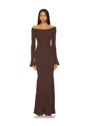 LPA Lainey Maxi Knit Dress in Chocolate. Size L. Also in M, S, XS.