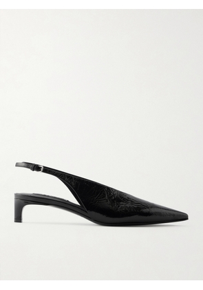 Jil Sander - Crinkled Patent-leather Slingback Pumps - Black - IT35,IT36,IT36.5,IT37,IT37.5,IT38,IT38.5,IT39,IT39.5,IT40,IT40.5,IT41