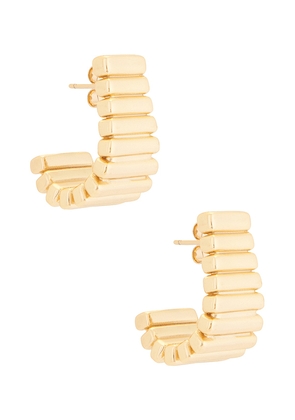 MEGA Stair Earrings in Metallic Gold.