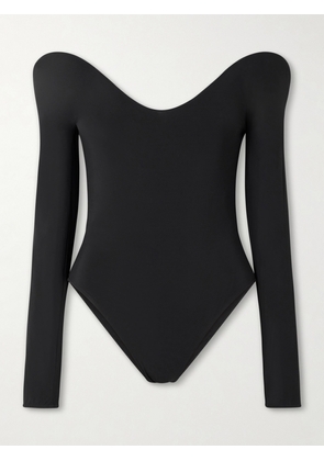 Alaïa - Open-back Padded Jersey Bodysuit - Black - FR 34,FR 36,FR 38,FR 40,FR 42