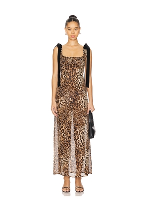 MORE TO COME Katina Maxi Dress in Brown. Size S. Also in XS, XXS.