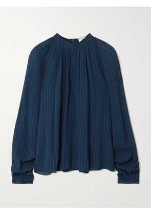 Joseph - Garcia Pinstriped Cutout Crepe Blouse - Blue - FR 32,FR 34,FR 36,FR 38,FR 40,FR 42,FR 44
