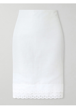 Magda Butrym - Lace-trimmed Cotton And Linen-blend Mini Skirt - White - FR 34,FR 36,FR 38,FR 40,FR 42