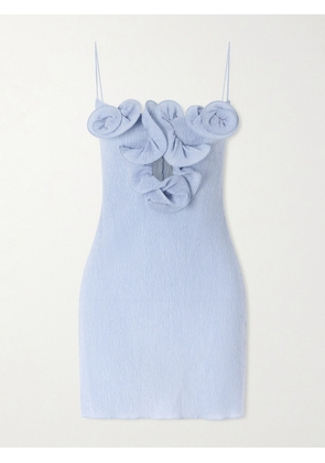 Magda Butrym - Embellished Textured Lyocell-blend Mini Dress - Blue - FR 34,FR 36,FR 38,FR 40,FR 42