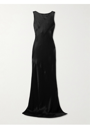Abadia - Draped Hammered-satin Gown - Black - US2,US4,US6,US8,US10,US12