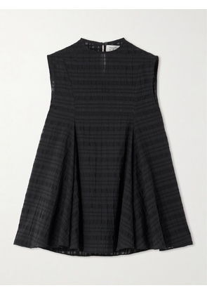 Abadia - Checked Gauze Top - Black - US2,US4,US6,US8,US10,US12