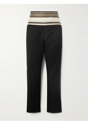 Abadia - Sadu Grosgrain-trimmed Wool-blend Twill Tapered Pants - Black - US2,US4,US6,US8,US10,US12