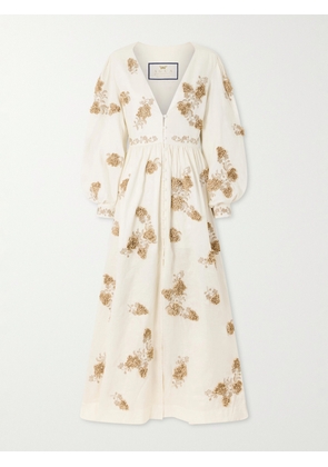 Agua by Agua Bendita - Frambuesa Embroidered Cotton Maxi Dress - Multi - x small,small,medium,large,x large