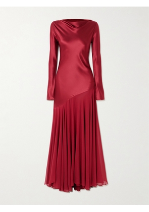TOVE - Cordelia Silk-satin And -chiffon Gown - Red - FR 34,FR 36,FR 38,FR 40,FR 42,FR 44