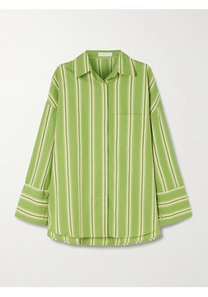 Faithfull - Clemente Striped Cotton-poplin Shirt - Green - x small,small,medium,large,x large,xx large