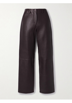 Theory - Leather Straight-leg Pants - Brown - US0,US2,US4,US6,US8,US10,US12