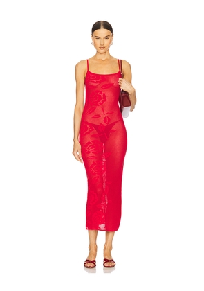 LOBA Orlando Midi Dress in Red. Size M. Also in S, XS.