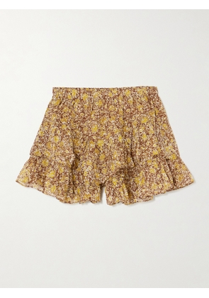 Marant Étoile - Jocadia Ruffled Printed Organic Cotton-voile Shorts - Multi - FR 34,FR 36,FR 38,FR 40,FR 42,FR 44