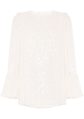 Needle & Thread Raindrop sequinned blouse - Neutrals