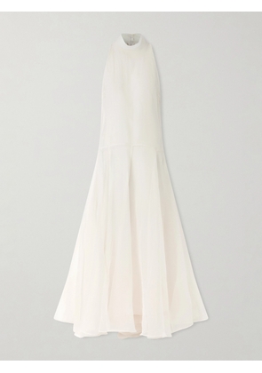 Brunello Cucinelli - Halterneck Silk Maxi Dress - White - xx small,x small,small,medium
