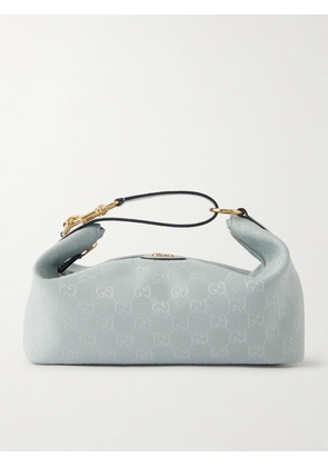 Gucci - Ophidia Leather-trimmed Canvas-jacquard Clutch - Blue - One size