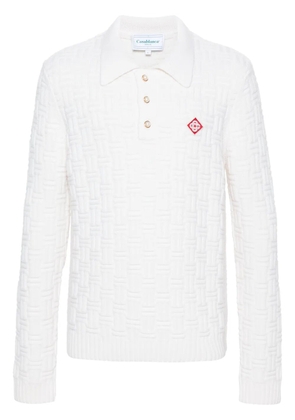 Casablanca Column stitch polo shirt - White