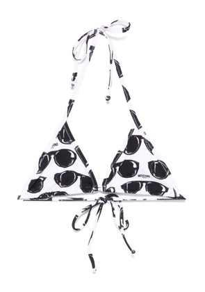 Moschino sunglasses-print bikini top - White
