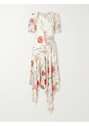 MCQUEEN - Floral-print Crepe Midi Dress - Ivory - IT38,IT40,IT42,IT44