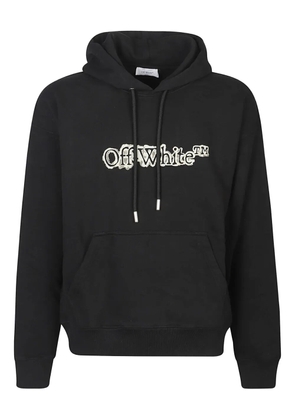 Off-White logo-print hooded sweater - Black