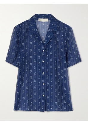 Tory Burch - Printed Cotton And Silk-blend Shirt - Blue - US0,US2,US4,US6,US8,US10,US12