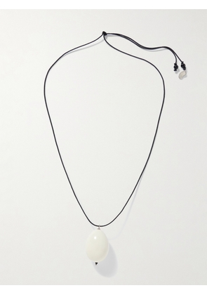 Gohar World - Host Porcelain, Silver And Cord Necklace - White - One size