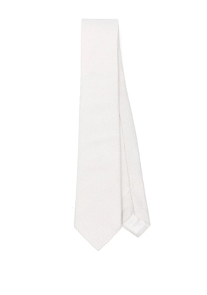 Tagliatore polka dot-jacquard tie - White