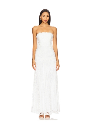 MILLY Norelle Strapless Pleated Dress in White. Size 10. Also in 8.