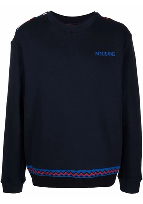 Missoni zig-zag detail logo sweatshirt - Blue