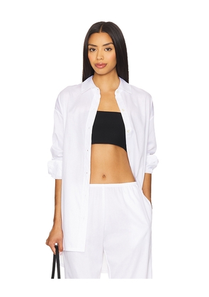 LESET Yoko Oversized Button Down Shirt in White. Size S. Also in L, XS.