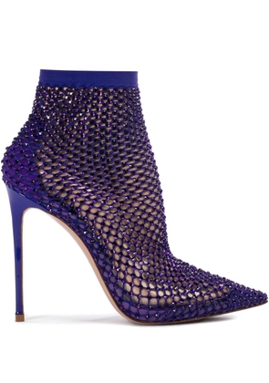 Le Silla Gilda 115mm mesh ankle boots - Purple