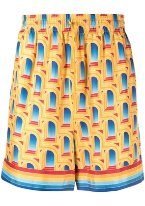 Casablanca L'Arche de Jour silk shorts - Yellow