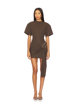 LIONESS Martini Mini Dress in Chocolate. Size L. Also in M, S, XL, XS.