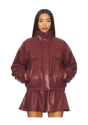 Lovers and Friends Jordan Faux Leather Jacket in Burgundy. Size M. Also in XS, XXS.