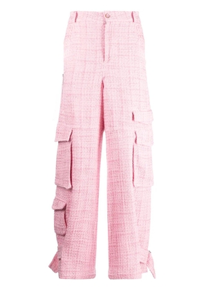 GCDS Ultracargo tweed wide-leg trousers - Pink