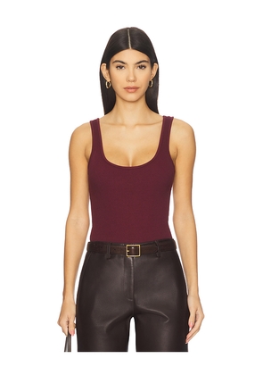 L'AGENCE Nica Scoop Neck Tank Bodysuit in Red. Size M. Also in S, XS.
