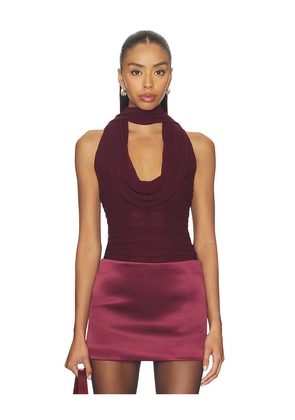 MAJORELLE Leslie Top in Burgundy. Size L. Also in M, S, XL, XS, XXS.