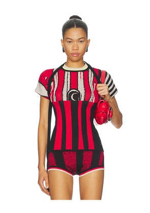 Ottolinger Sporty Knit T-shirt in Sporty Red in Red. Size M. Also in S, XS.