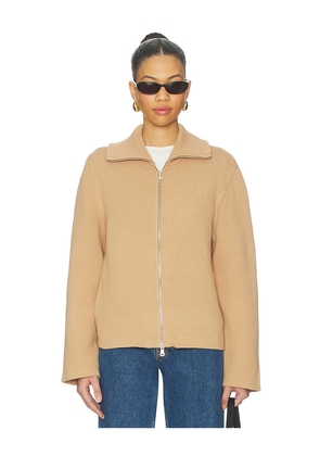 L'Academie by Marianna Avey Zip Cardigan in Tan. Size L. Also in M, S, XL, XS, XXS.