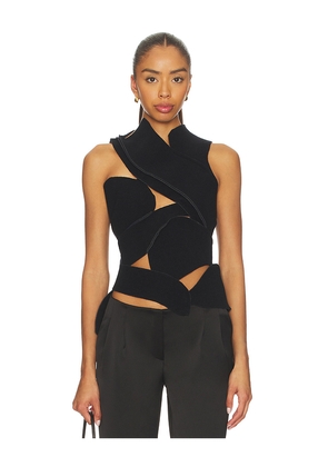 Ottolinger Felted Scuba Cut-out Top in Dark Navy in Navy. Size L. Also in M.