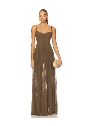 Norma Kamali x REVOLVE Underwire Gown in Dark Green. Size L. Also in M, S.