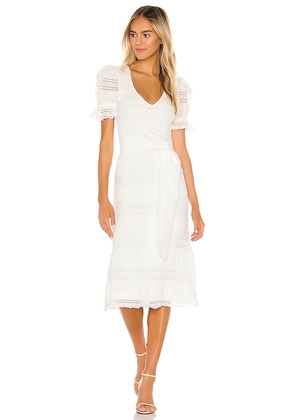 Tularosa Quinn Midi Dress in White. Size L. Also in M, S.