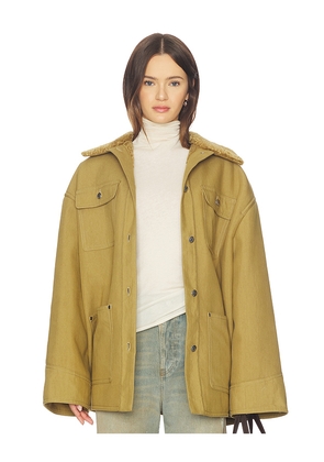 Nanushka Zonta Jacket in Taupe. Size L. Also in M, S, XS.