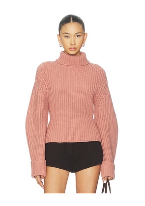 Lovers and Friends Aimee Mock Neck Sweater in Pink. Size L. Also in M, S, XL, XS, XXS.