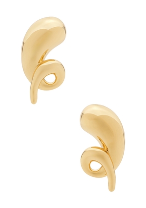Lele Sadoughi Twirly Button Stud Earrings in Metallic Gold.