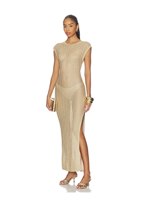 La Porte Nell Dress in Metallic Gold. Size L. Also in M, S, XL, XS.