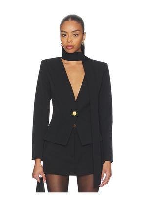 L'AGENCE Romy Tie Neck Blazer in Black. Size 0. Also in 00, 10, 2, 4, 6, 8.